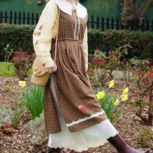 May Alcott Cotton Pinafore Dress (Caramel)