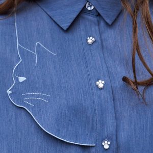 Meowvelous Denim Shirt Dress