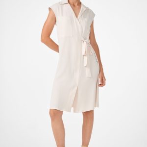 Meron Short-Sleeve Tie-Front Dress