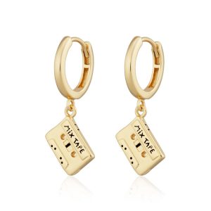 Mix Tape Charm Hoop Earrings