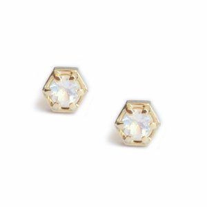 Moonstone Stud Earrings, Moonstone Earrings