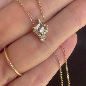 Morganite Diamond Cluster Necklace