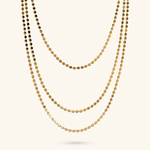 Multi-strand Necklace with Small Disc Chain