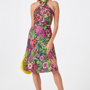 Muri Cross-Halter Midi Dress - Fumi Floral