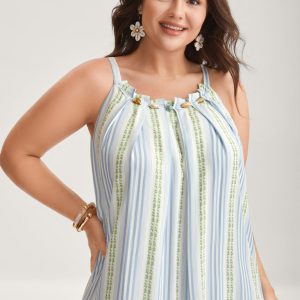 Nautical Stripes Flared Midi Dress