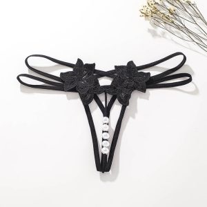Pearl Lingerie Lace Open Panties G-String