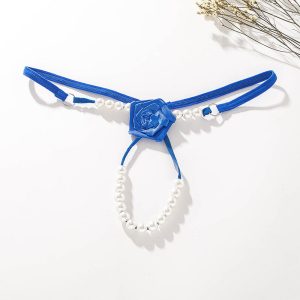 Pearl Rose See-Through Thong Panties
