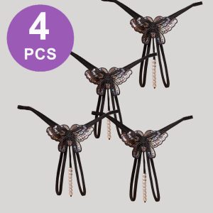 Pearl Sequined Mesh Low Rise Panty Set