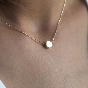 Personalized Disc Necklace, Gold Coin Necklace