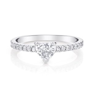 Promise Ring/18K White Gold Vermeil & Cubic Zirconia