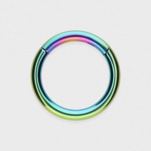 Rainbow PVD Titanium Hinged Segment Ring