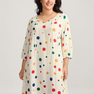 Rayon Colorful Polka Dots Sleep Dress