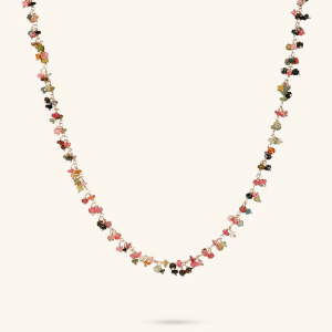 Rosary Necklace with Multicolor Tourmaline