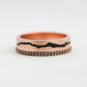 Rowan Black Spinel Band With Black Diamonds - Ready to Ship