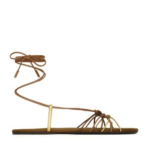 SANDALI BABYLONE IN PELLE LISCIA E METALLIZZATA