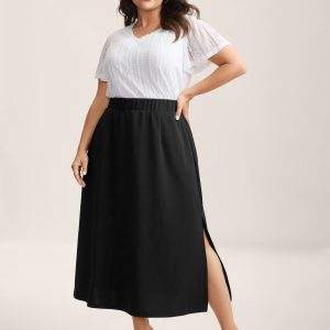 Side Slit Straight Fit Maxi Skirt