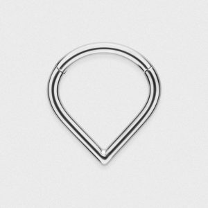 Simple Teardrop Titanium Septum Clicker Ring