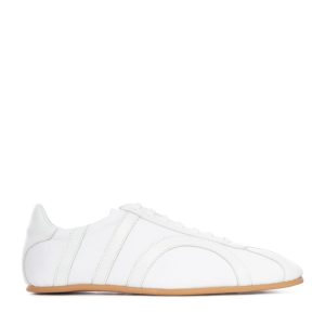 SNEAKERS IN TELA DI COTONE CON INSERTI IN PELLE