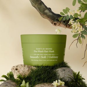 Soft-O-More Pre-Wash Hair Mask – Smooths, Softens, and Unfrizzes the look of Dry, Dull, Aging Hair – Revolutionary Formula with Moringa and Black...