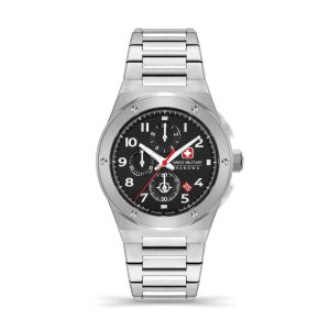 SONORAN CHRONO Stainless Steel Black Silver 42mm - Swiss Made