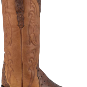 Stallion Full Quill Ostrich Gallegos Cowgirl Boots - Antique Saddle