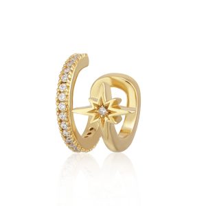 Star Double Band Small Single Ear Cuff