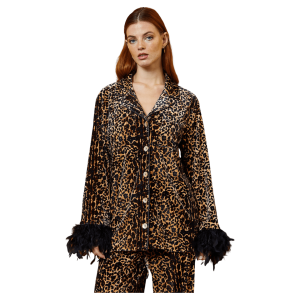 The NightStore Feather Velvet Trouser Set