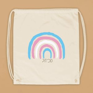Transgender Rainbow Drawstring Bag