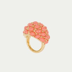 TT x KJL Cabochon Adjustable Ring - Coral