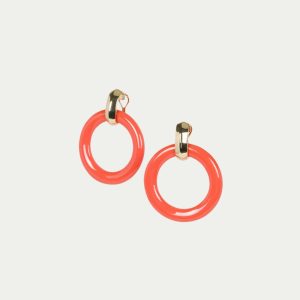 TT x KJL Doorknocker Earrings - Coral