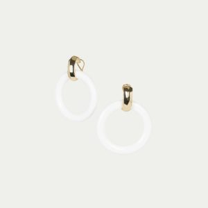 TT x KJL Doorknocker Earrings - White