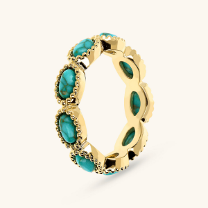 Veretta Ring Worked with Natural Turquoise Stone