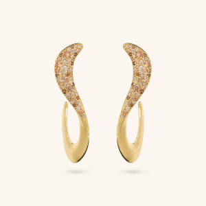 Wave Drop Earrings with Cubic Zirconia Pavé