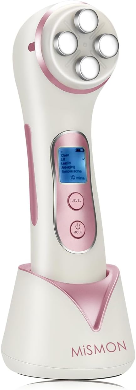 MiSMON High Frequency Facial Machine Light Theraphy Micro current Device 5 in 1 Multifunctional Facial Massager for Face