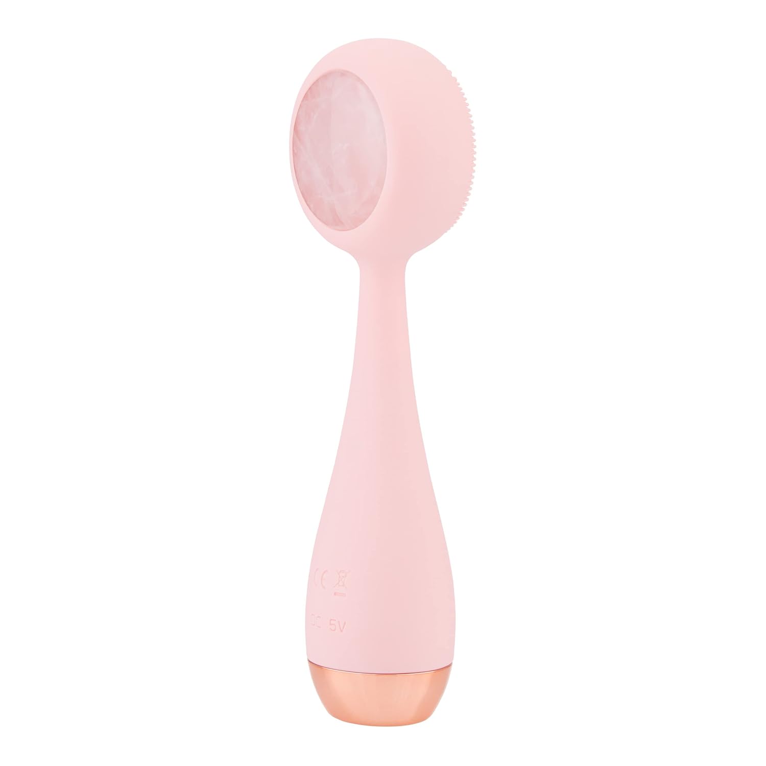 PMD Clean Pro RQ Smart Facial Cleansing Device with Silicone Brush Rose Quartz Gemstone