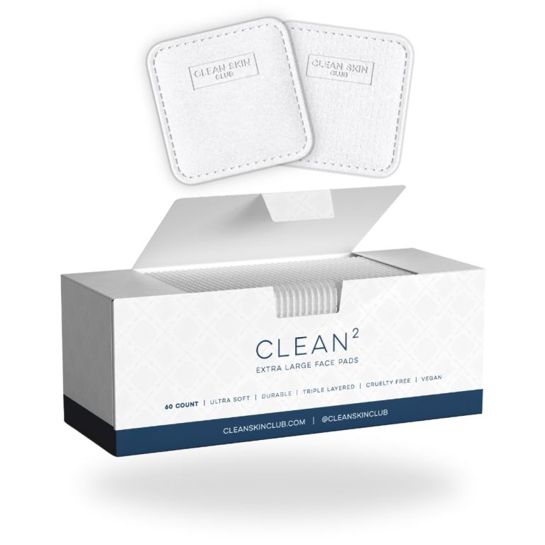 Clean Skin Club Clean Pads 2.0 [New & Improved Edges] Guaranteed Not to Shed & Tear Face Pads, Unique Triple Layers, Textured & Ultra Soft Side, Organic Disposable Cotton, Pair with Makeup Remover