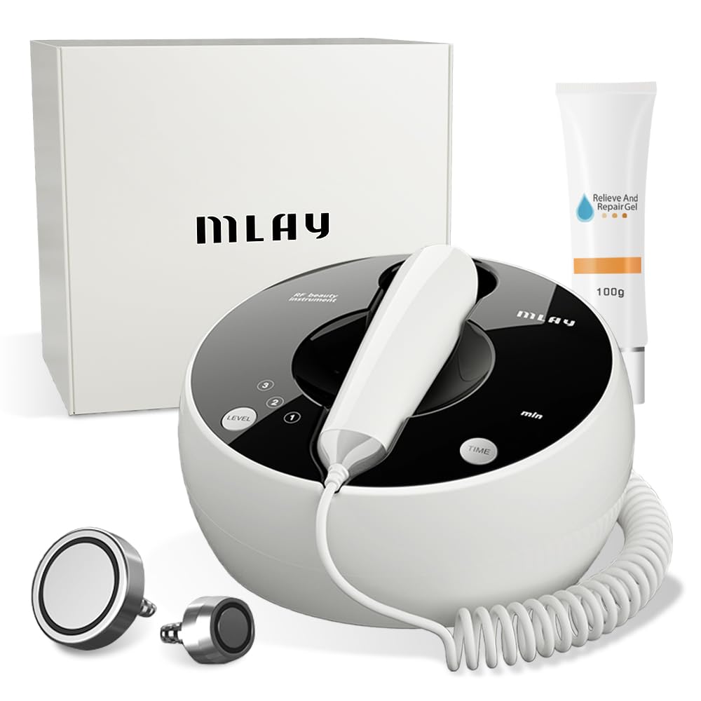 MLAY Professional RF Beauty Machine Radio Frequency Face Machine with 2 Probes at Home Radio Frequency Skin Tightening for Lifting Wrinkle Reducing Anti Aging Salon EffectsGel Included