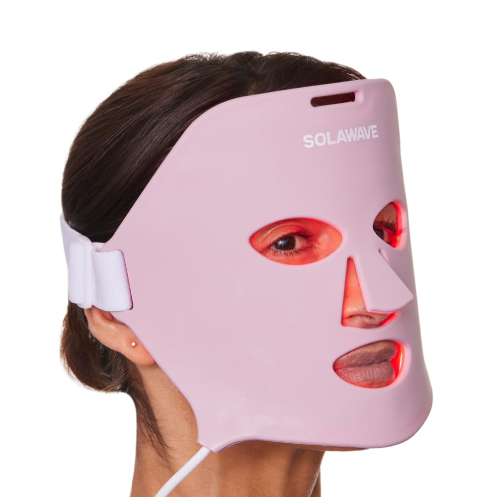 Solawave Red Light Therapy Mask for Face | Red Near Infrared Led Light Device | Reduces Appearance of Fine Lines Wrinkles | Improves Firmness Elasticity Texture | 10 Min Anti Aging Treatment