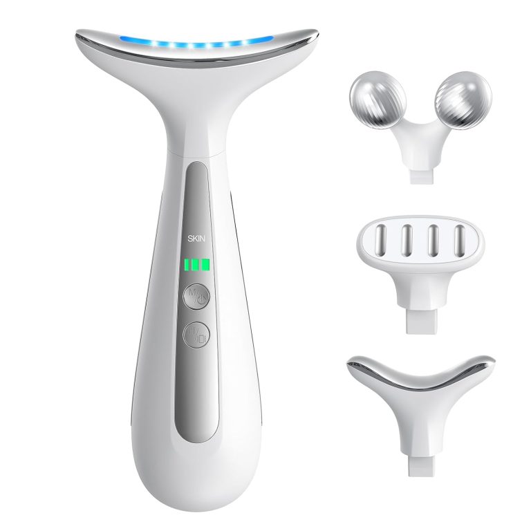 Multi Functional Beauty Device 4 in 1 Face Neck Eye Body Massager | Red Light Therapy | Skin Lifting Firming | Wrinkle Dark Circle Reducer | Portable Face Sculpting Tool