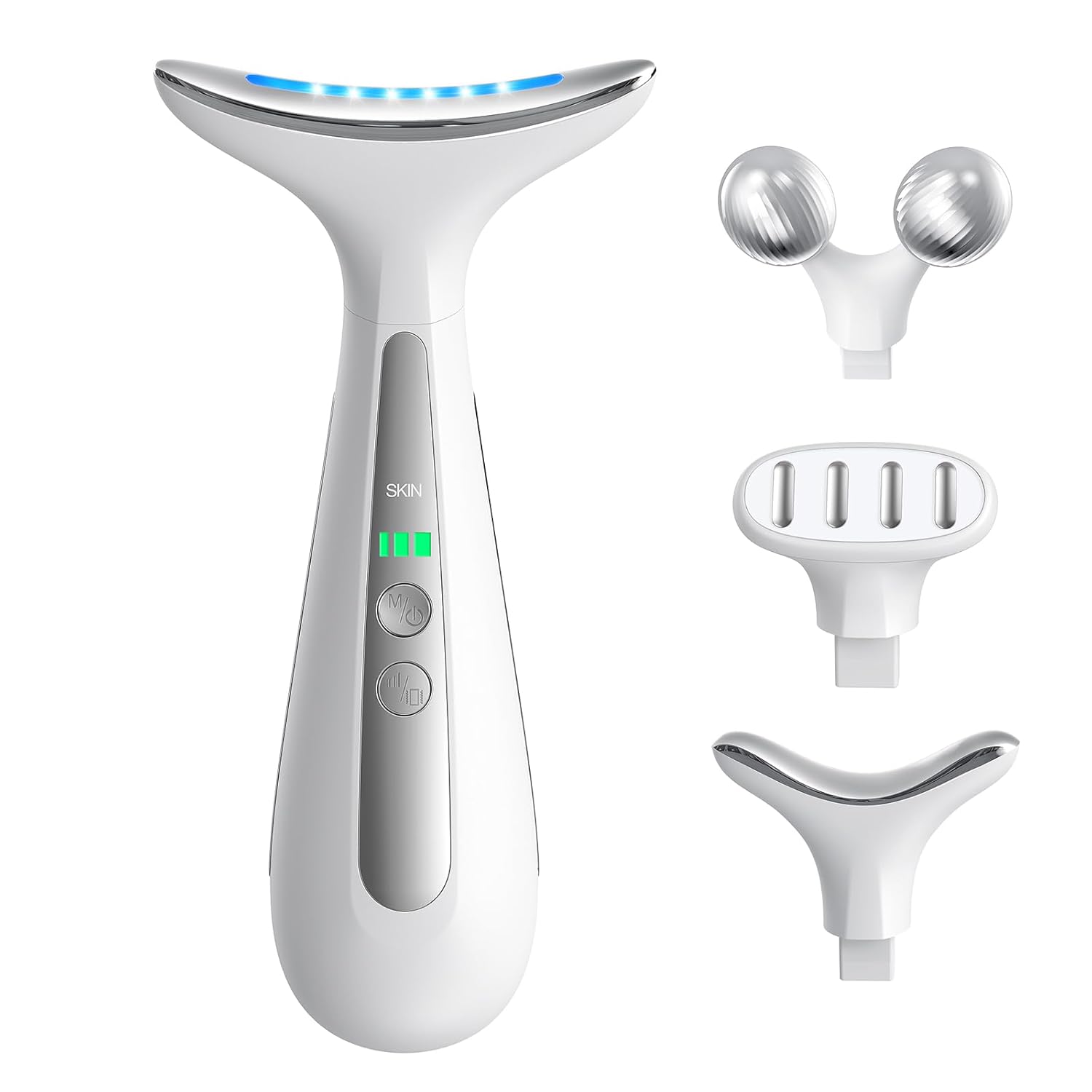 Multi Functional Beauty Device 4 in 1 Face Neck Eye Body Massager | Red Light Therapy | Skin Lifting Firming | Wrinkle Dark Circle Reducer | Portable Face Sculpting Tool