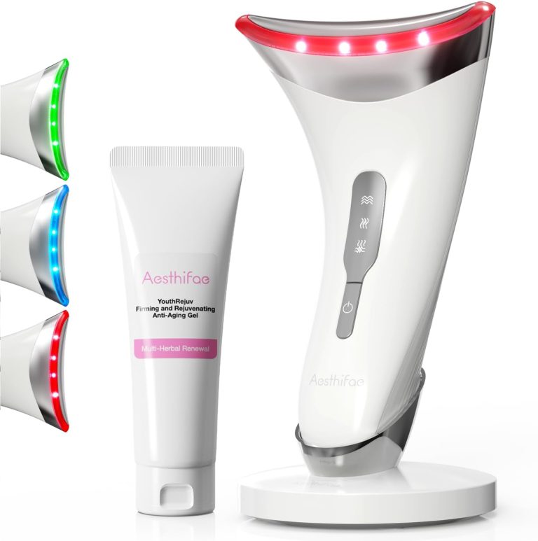 Red Light Therapy for Face and Neck Renewal Face Lift Device with Vibration Tech 3 in 1 Face Massager Tool with Thermals True Beauty Glow Facial Sculptor for Wrinkles Double Chin