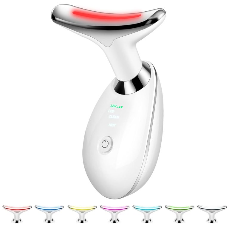 Face and Neck Massager Tool 7 in 1 Color Red Light Therapy Wand for Skin Care