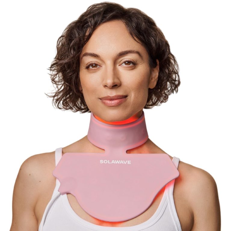 Solawave Red Light Therapy Mask for Neck Chest | Red Light Near Infrared Light Device for Dcollet | Rejuvenates the Skin Smooths Look of Fine Lines Wrinkles | Anti Aging Skincare at Home