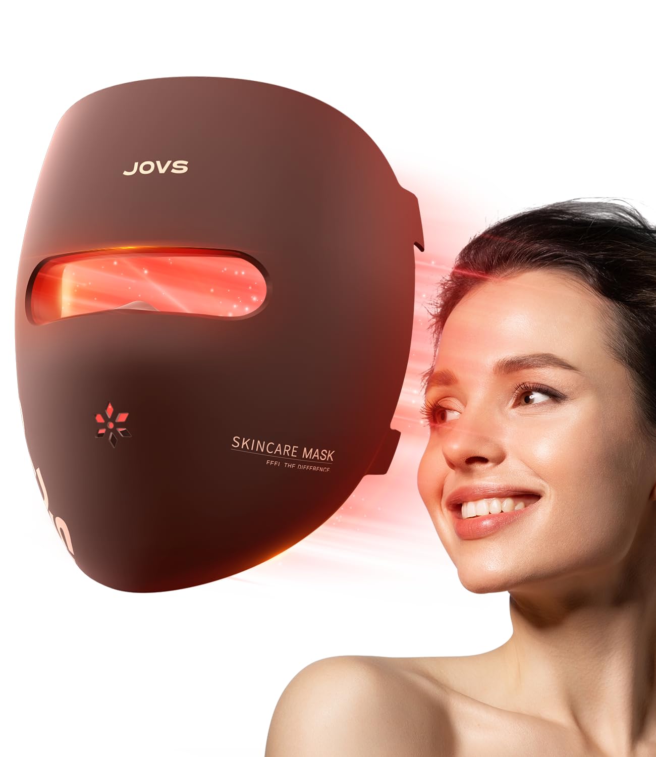 JOVS Red Light Therapy Mask for Face LED Face Mask with Near Infrared Light Rechargeable 4 Modes Portable Anti Aging Skin Care Device for Home Use