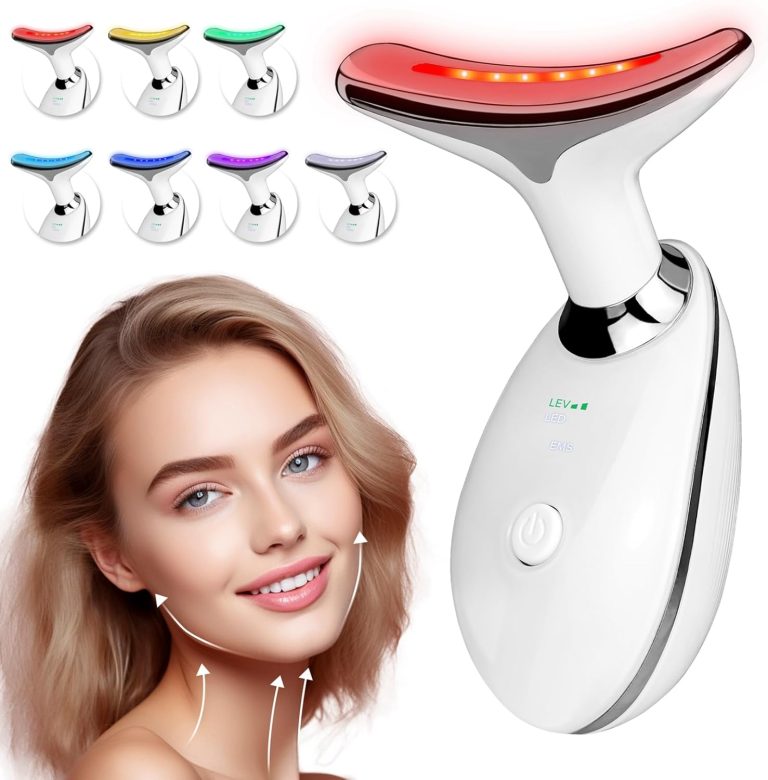 Face Neck Massager with 7 Color Light Modes for Face Sculpting Skin CareTighteningSmoothness Red LED Light Therapy Device Tool for Women at Home