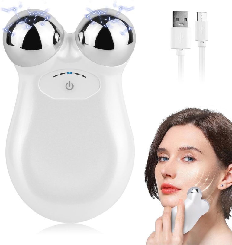 Microcurrent Face Device, USB Microcurrent Facial Shaping Tool for Facial Wrinkle Removal and Anti-AgingMini Microcurrent Face Lift Device for Face Lifting and Facial Sculpting (White)
