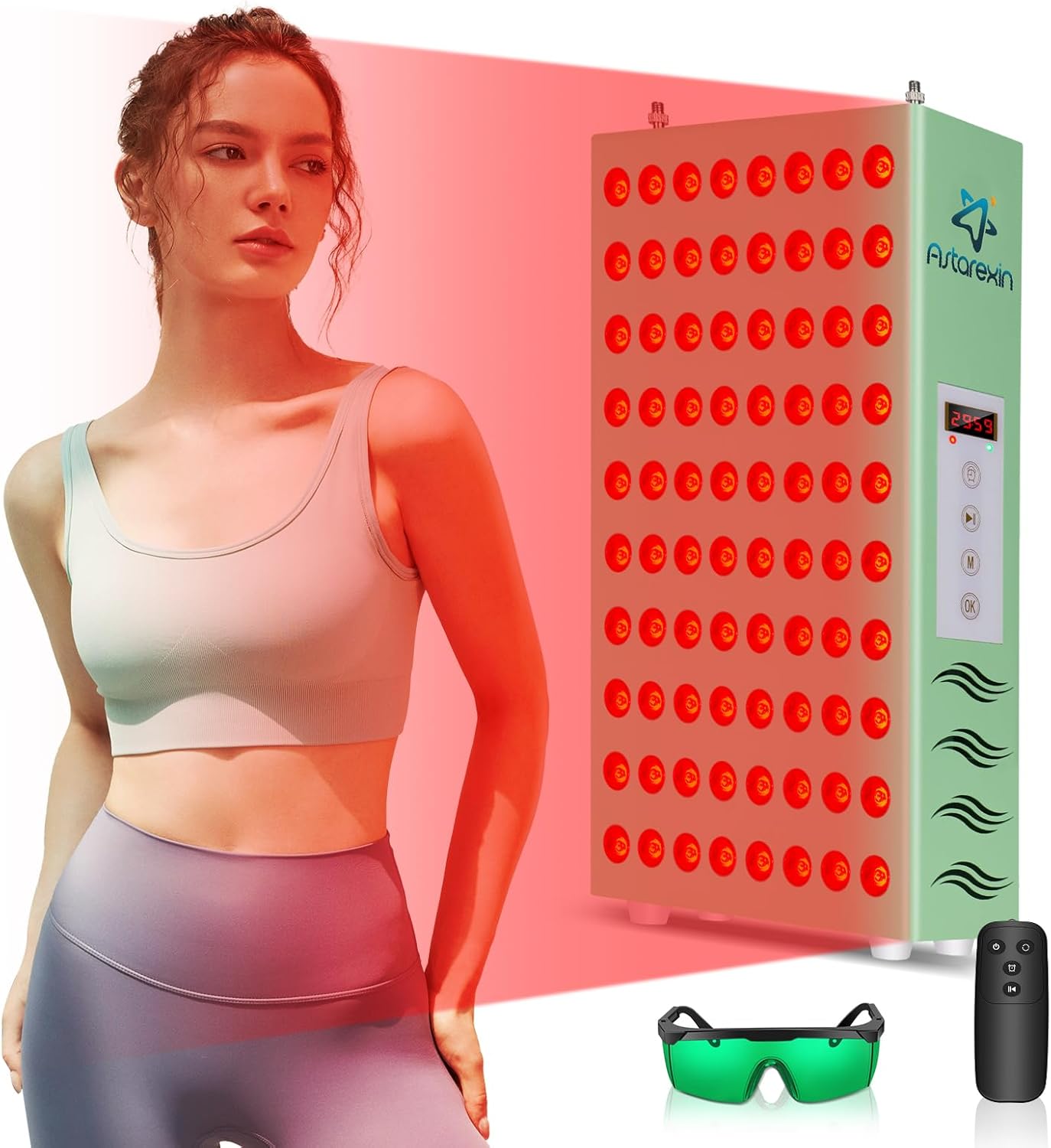 Red Light Therapy for Body Face 400W 80pcs LED Red Light 660nm Infrared Light 850nm Red Light Therapy Panel Device Lamp for Skin Beauty Anti Aging with Controller