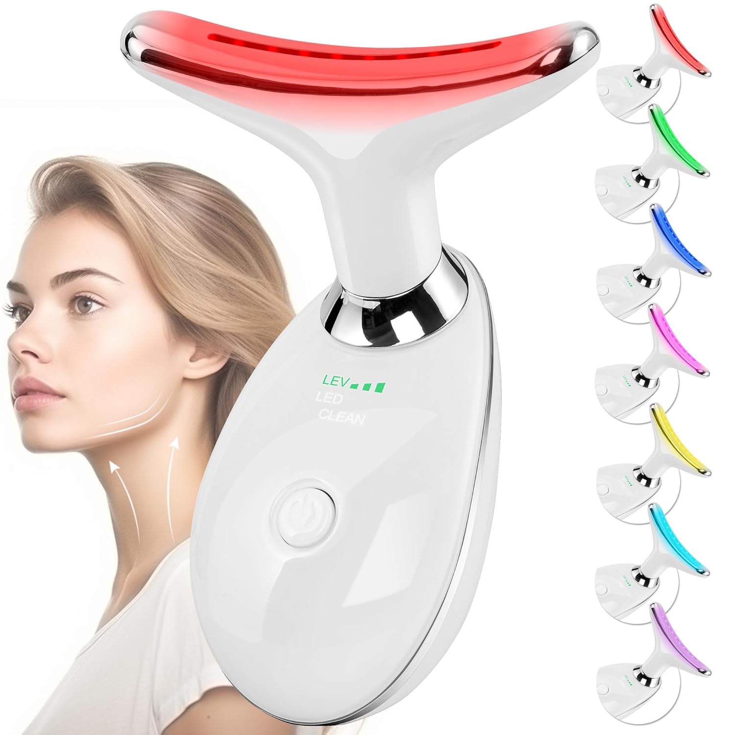 Facial Massager Red Light Therapy for Face and Neck Face culpting Wand with 7 Color