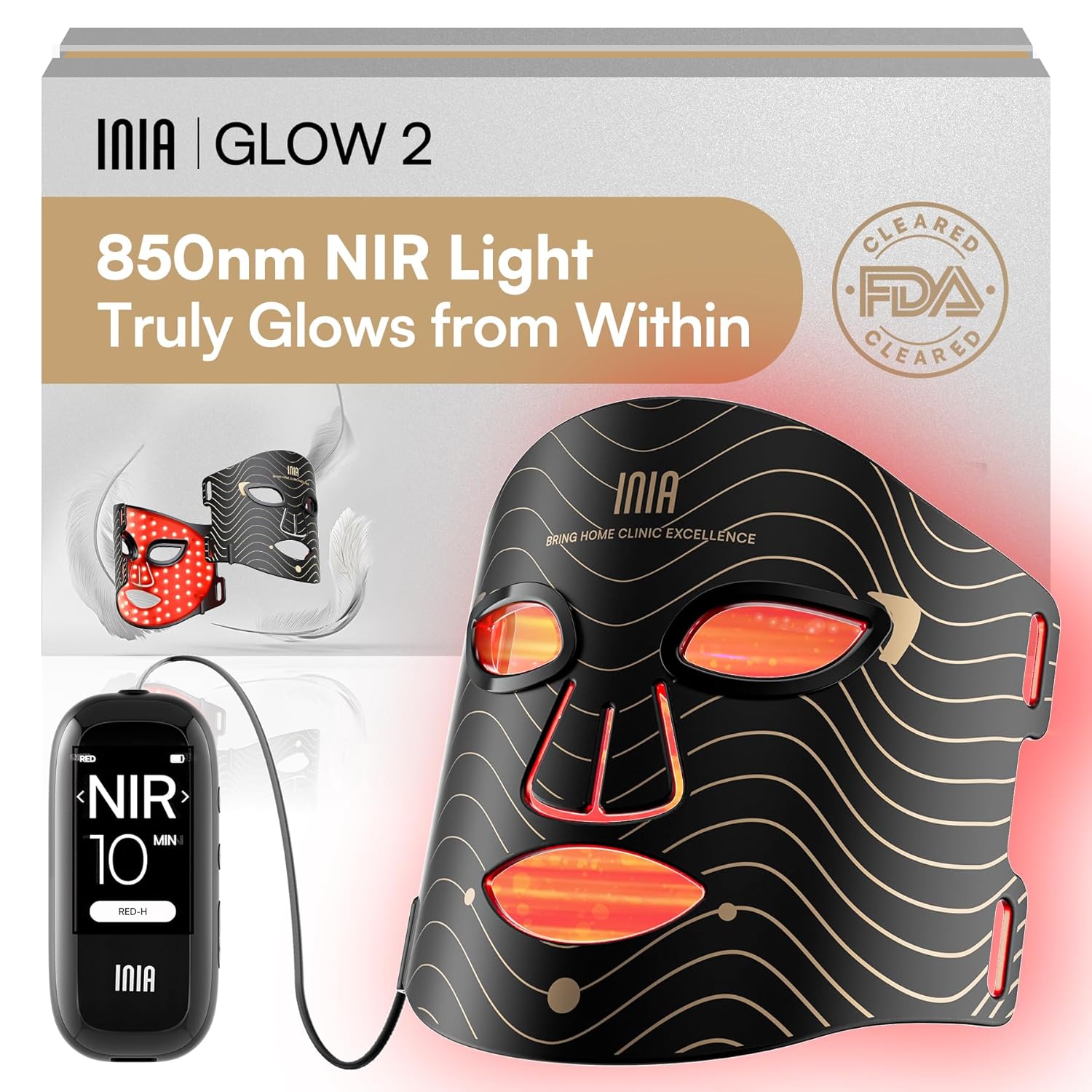 Red Light Therapy Mask for Face 4 Light Modes with 850nm NIR Red Blue LED Light Therapy 2600mAh Rechargeable LED Face Mask for Anti Aging Skin Firming Radiant Glow at Home