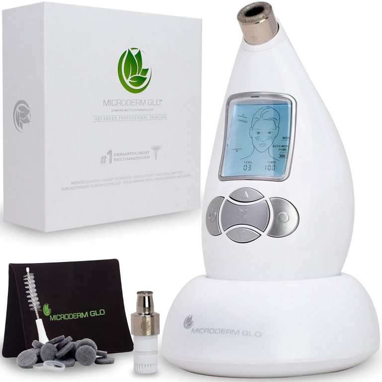 Microderm GLO Diamond Microdermabrasion Machine – Best Gift for Women – Dermabrasion & Anti Aging Wrinkle Skincare – Home Facial Treatment System – Blackhead Remover & Exfoliator for Acne Scars